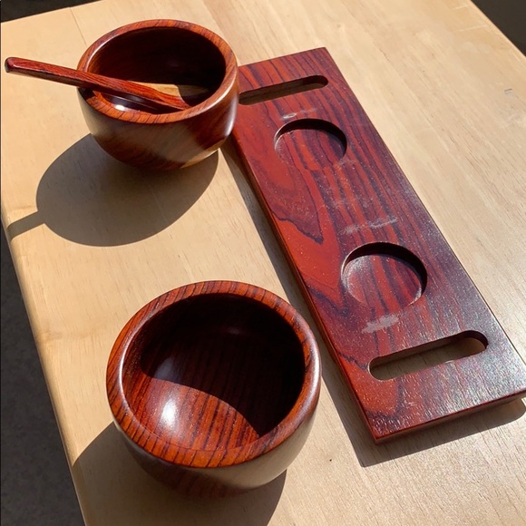 Wood Two bowl serving set - Picture 6 of 8